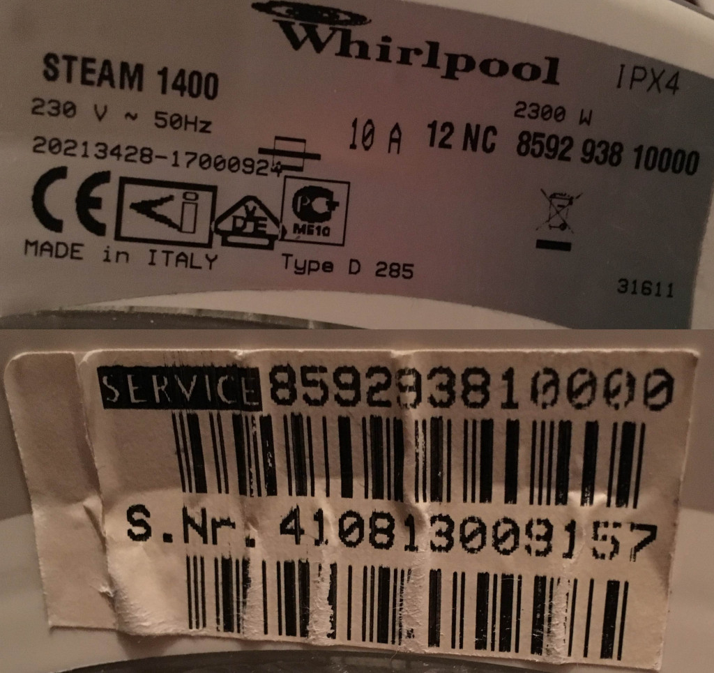 Whirlpool Steam 1400